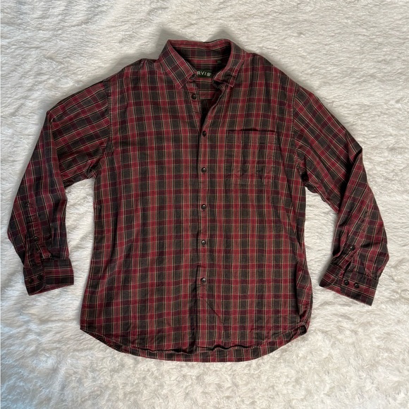 Orvis Other - Orvis Merino Wool Blend Plaid Red Flannel Shirt Large
